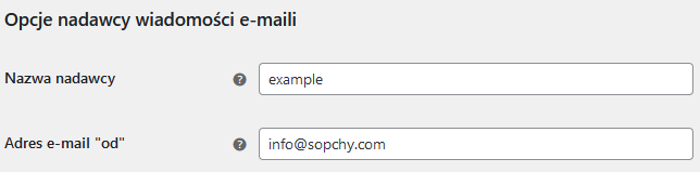 E-maile w WooCommerce - opcje nadawcy