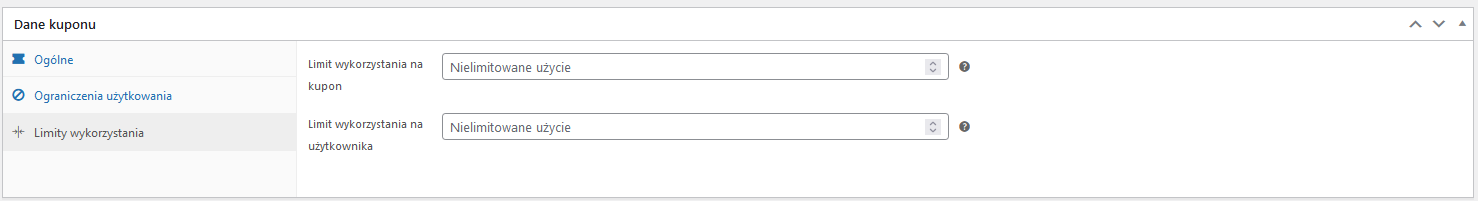 Kupony w WooCommerce - Limity wykorzystania