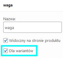 Produkty w WooCommerce - opcja dla wariantów