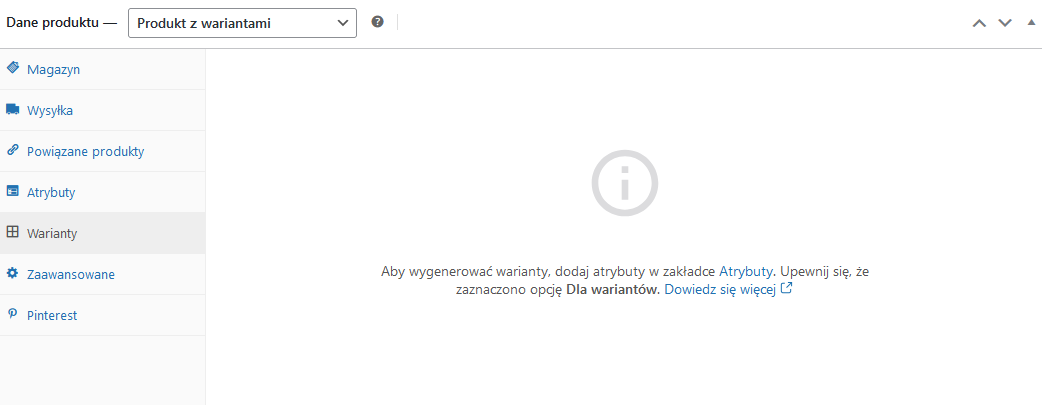 Produkty w WooCommerce - dodawanie produktu z wariantami