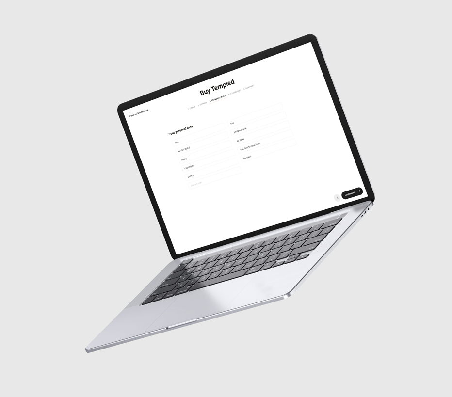 Widok aplikacji Templed - wersja desktop